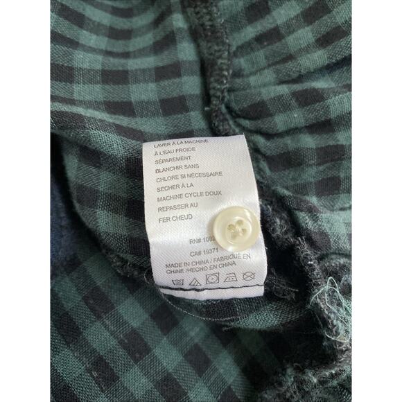 Trovata Birds Paradis Button Down Top Shirt Peplum Flannel Long Sleeve Blue XS - Picture 6 of 7